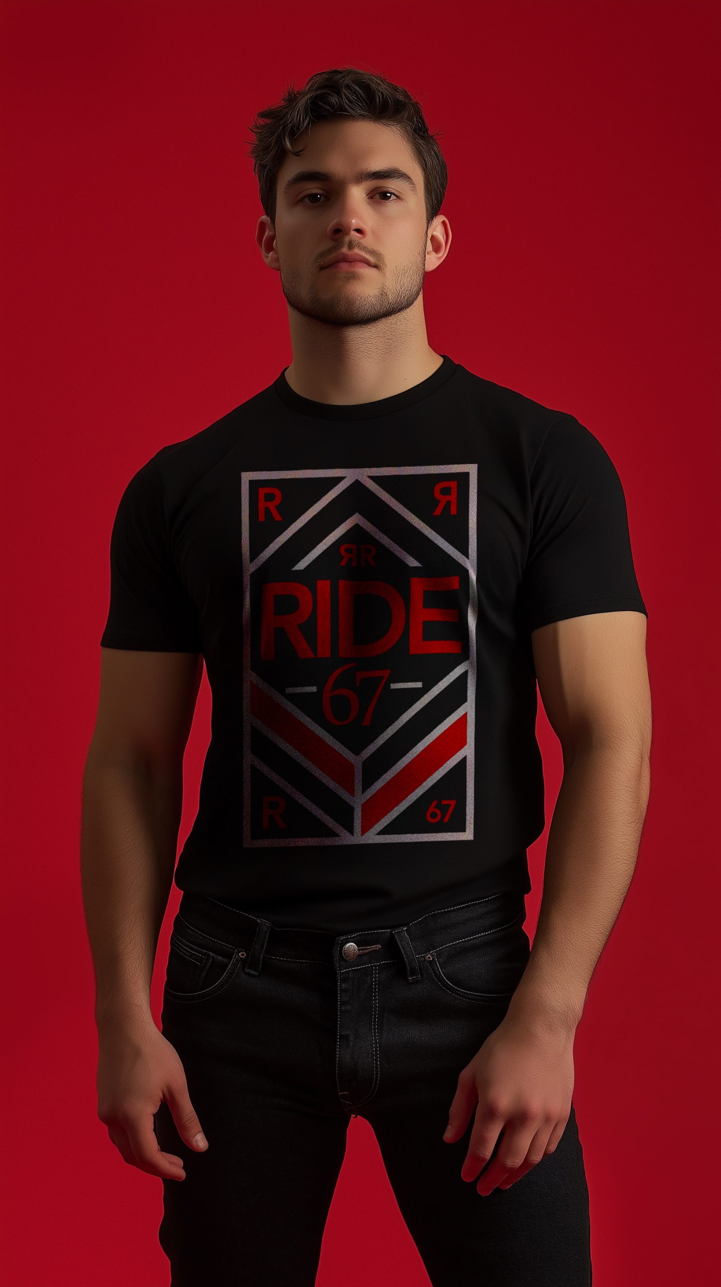 R67 Sport Design in red T-Shirt - 200 GSM